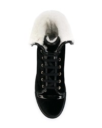 schwarze hohe Sneakers aus Wildleder von Lanvin