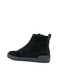 schwarze hohe Sneakers aus Wildleder von Diesel