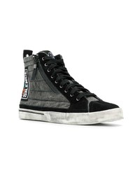 schwarze hohe Sneakers aus Wildleder von Diesel