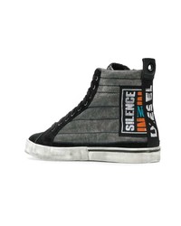 schwarze hohe Sneakers aus Wildleder von Diesel