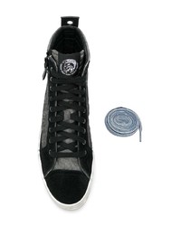 schwarze hohe Sneakers aus Wildleder von Diesel