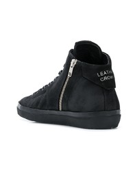 schwarze hohe Sneakers aus Wildleder von Leather Crown