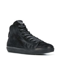 schwarze hohe Sneakers aus Wildleder von Leather Crown