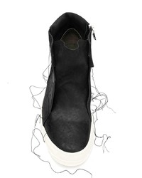 schwarze hohe Sneakers aus Wildleder von Rick Owens