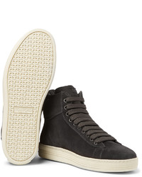 schwarze hohe Sneakers aus Wildleder von Tom Ford