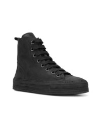 schwarze hohe Sneakers aus Wildleder von Ann Demeulemeester