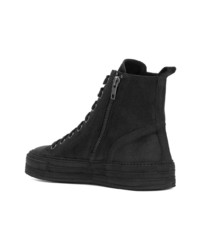 schwarze hohe Sneakers aus Wildleder von Ann Demeulemeester