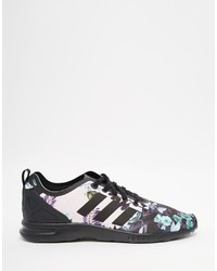 schwarze hohe Sneakers mit Blumenmuster von adidas