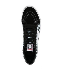 schwarze hohe Sneakers mit Karomuster von Vans