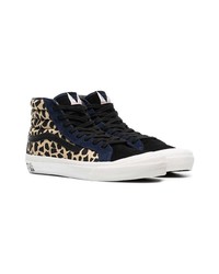 schwarze hohe Sneakers mit Leopardenmuster von Vans