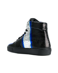 schwarze hohe Sneakers mit Schlangenmuster von Philipp Plein