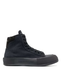 schwarze hohe Sneakers von Alexander McQueen