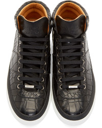 schwarze hohe Sneakers von Jimmy Choo
