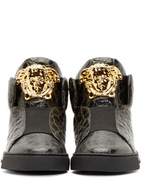 schwarze hohe Sneakers von Versace