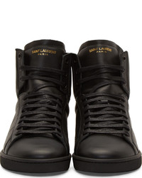 schwarze hohe Sneakers von Saint Laurent