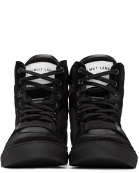 schwarze hohe Sneakers von Helmut Lang