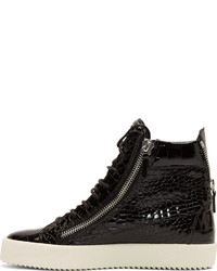 schwarze hohe Sneakers von Giuseppe Zanotti