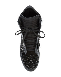 schwarze hohe Sneakers von Philipp Plein