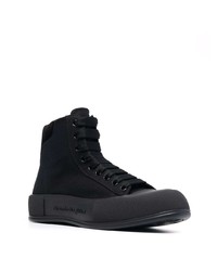 schwarze hohe Sneakers von Alexander McQueen