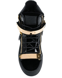 schwarze hohe Sneakers von Giuseppe Zanotti Design