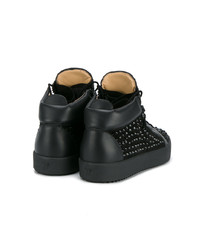 schwarze hohe Sneakers von Giuseppe Zanotti Design