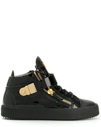 schwarze hohe Sneakers von Giuseppe Zanotti Design