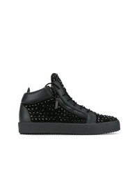 schwarze hohe Sneakers von Giuseppe Zanotti Design