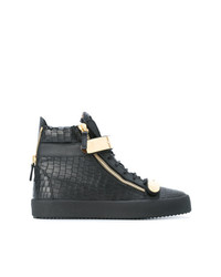 schwarze hohe Sneakers von Giuseppe Zanotti Design