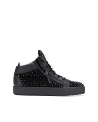 schwarze hohe Sneakers von Giuseppe Zanotti Design