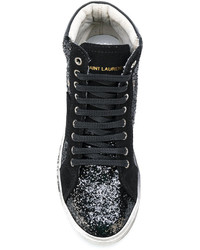 schwarze hohe Sneakers von Saint Laurent