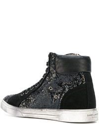 schwarze hohe Sneakers von Saint Laurent