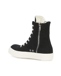 schwarze hohe Sneakers von Rick Owens DRKSHDW