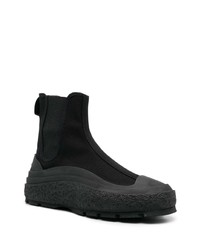 schwarze hohe Sneakers von Jil Sander