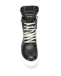 schwarze hohe Sneakers von Rick Owens