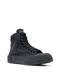 schwarze hohe Sneakers von Alexander McQueen