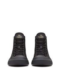 schwarze hohe Sneakers von Valentino Garavani