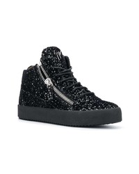 schwarze hohe Sneakers von Giuseppe Zanotti Design