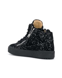 schwarze hohe Sneakers von Giuseppe Zanotti Design