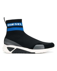 schwarze hohe Sneakers von Diesel