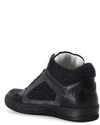 schwarze hohe Sneakers von Lanvin