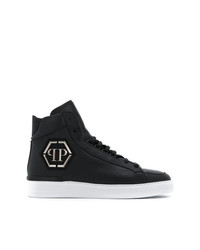 schwarze hohe Sneakers von Philipp Plein