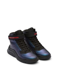 schwarze hohe Sneakers von Prada