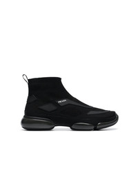 schwarze hohe Sneakers von Prada