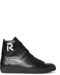 schwarze hohe Sneakers von Raf Simons