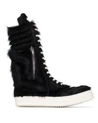 schwarze hohe Sneakers von Rick Owens