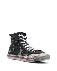 schwarze hohe Sneakers von Diesel