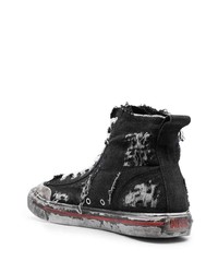 schwarze hohe Sneakers von Diesel