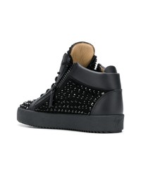 schwarze hohe Sneakers von Giuseppe Zanotti Design