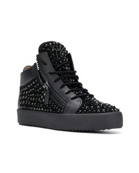 schwarze hohe Sneakers von Giuseppe Zanotti Design