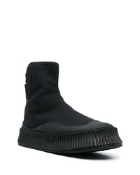 schwarze hohe Sneakers von Jil Sander